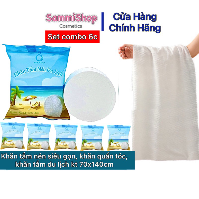 (Set combo 6c) Khăn tắm nén du lịch likado kích thước (70 x 140cm) tiện mang xa