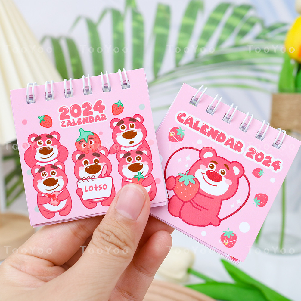 Lịch mini 2024 Gấu dâu Lotso bỏ túi 6cm dễ thương cute TooYoo BK00144