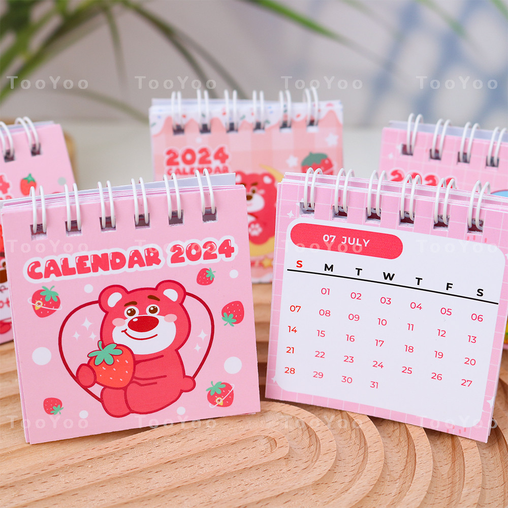 Lịch mini 2024 Gấu dâu Lotso bỏ túi 6cm dễ thương cute TooYoo BK00144