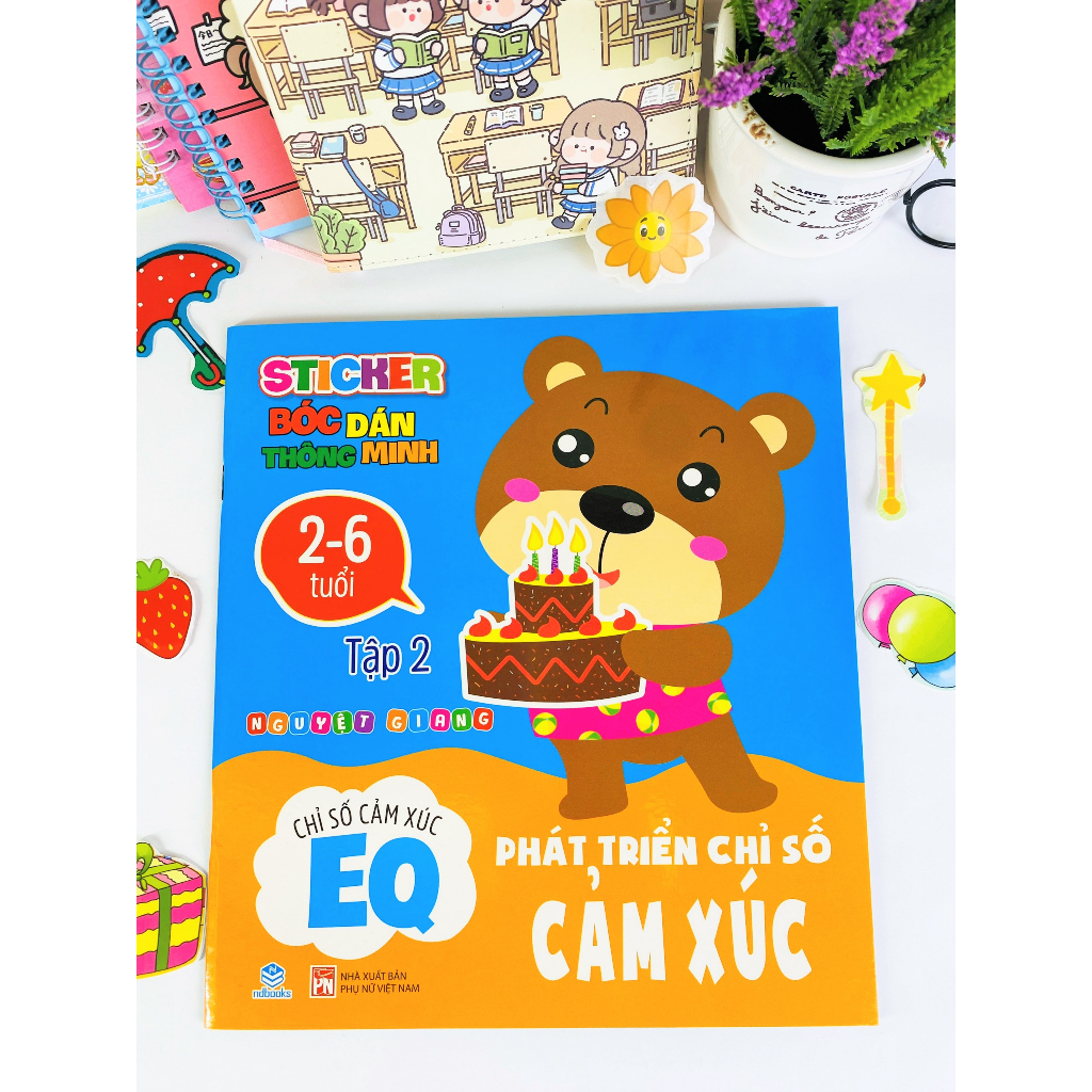 Sách - Combo 3 Quyển Sticker Bóc Dán Thông Minh - Phát Triển Chỉ Số Cảm Xúc EQ - Ndbooks