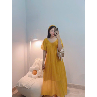 ĐẦM MAXI KIỂU DÁNG TAY BỒNG- Hình shop chụp thật