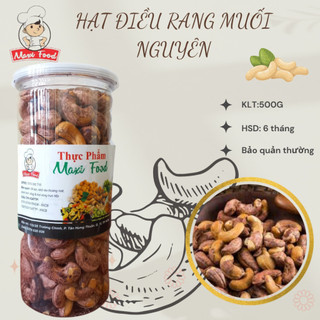 500g hạt điều rang muối nguyên hạt còn vỏ lụa hàng ngon | maxifood