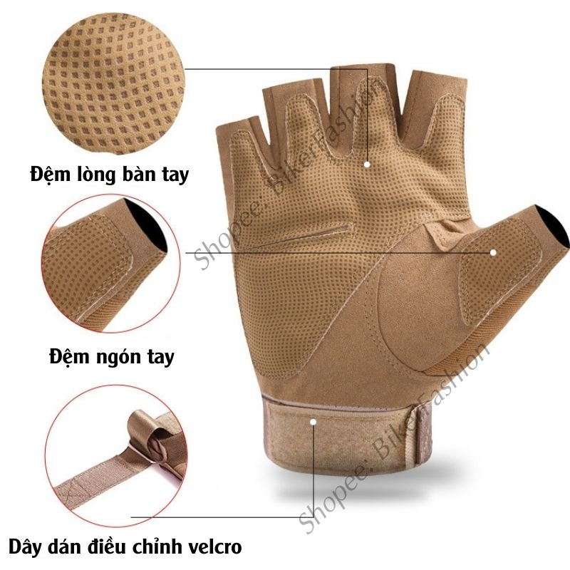Găng Tay Xe Máy OALEY hở ngón, Tập Gym Thể Thao Loại 1