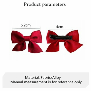 🍒🍒CHERRYKOKO Set 2 Kẹp Tóc Nơ Màu Trơn Dễ Thương Cho Bé Gái