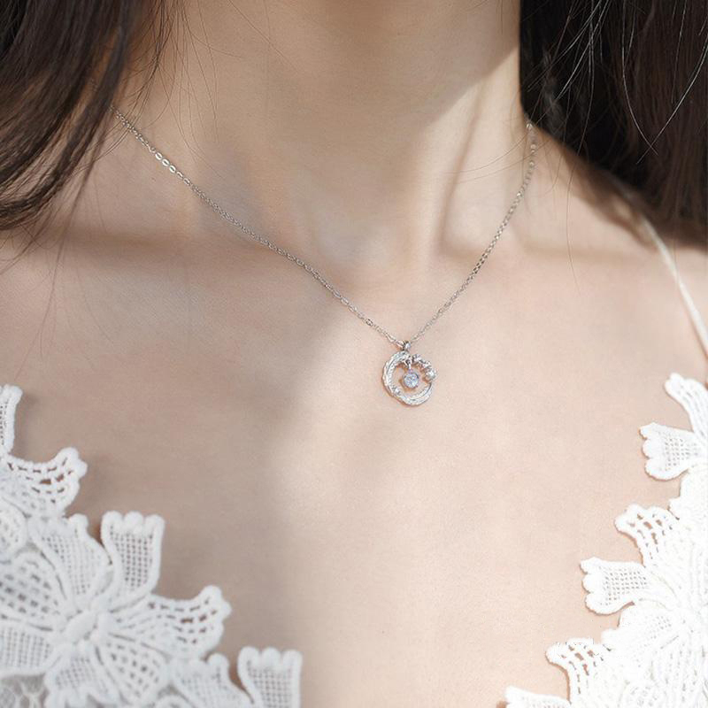 Dây chuyền bạc CDE Sparkling Feather White Necklace Silver CDE6076SV - Dây chuyền nữ Lông Vũ Đính Đá