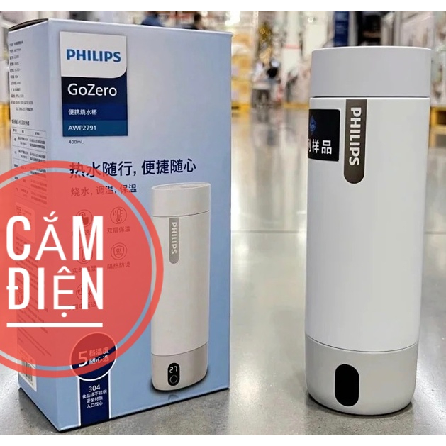 BÌNH ĐUN NƯỚC MINI CHỈNH NHIỆT 45-99°C PHILIPS AWP2791 0,4L ,BẢO HÀNH 12 THÁNG
