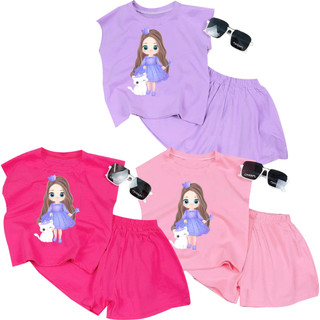Cpmbo 3 Bộ đồ bé gái cute 3 màu công chúa cho bé 6kg đên 30kg.BDBG80.
