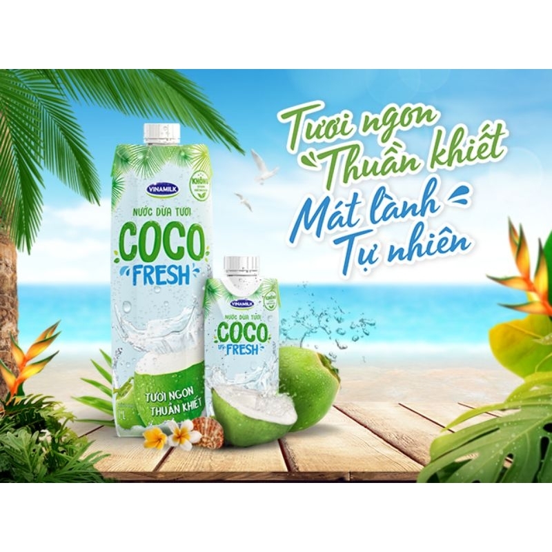 Thùng 12 Hộp Nước Dừa Coco Fresh Vinamilk 1L