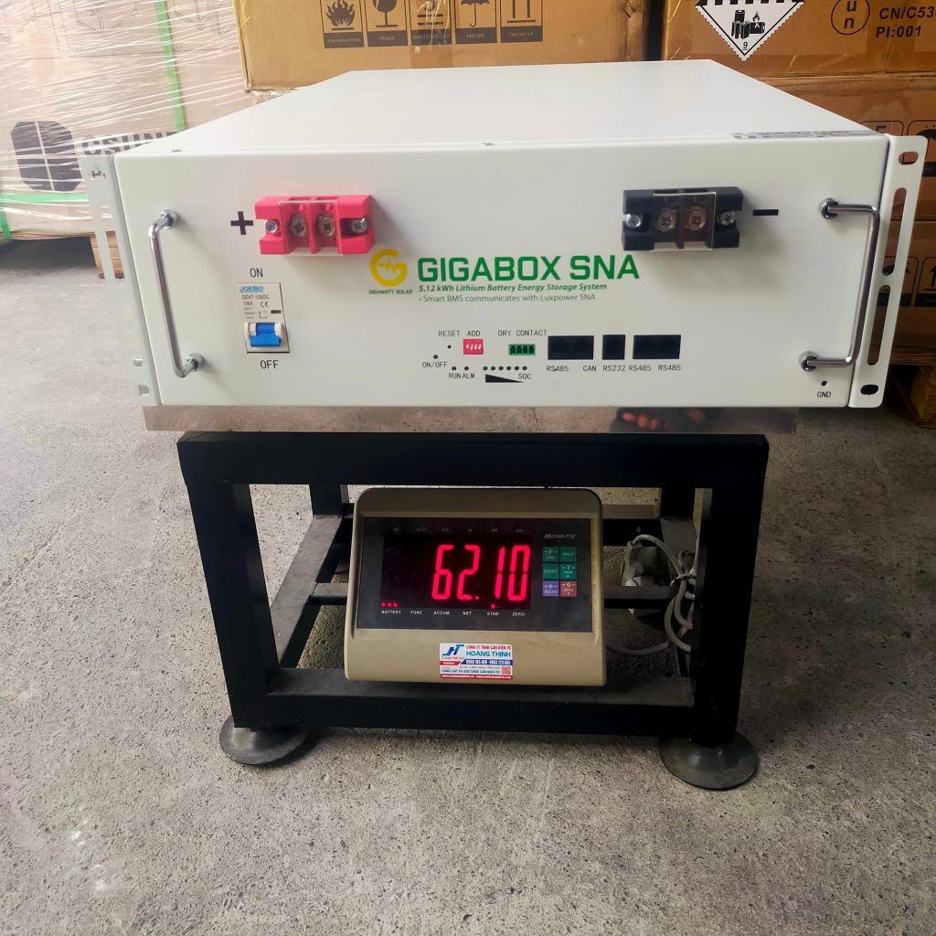 Pin Lithium lưu trữ Gigabox SNA 48100 có giao tiếp với inverter luxpower