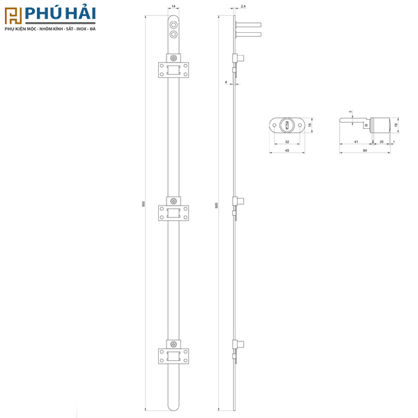 Khóa tủ 3 ngăn IVAN 03288.500