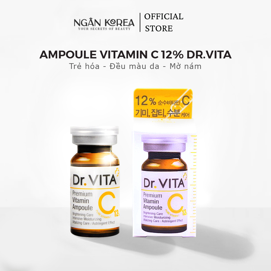 Tinh Chất Dưỡng Trắng Da, Mờ Nám Ampoule Vitamin C Premium 12% Nguyên Chất Dr Vita Ngân korea 10ml