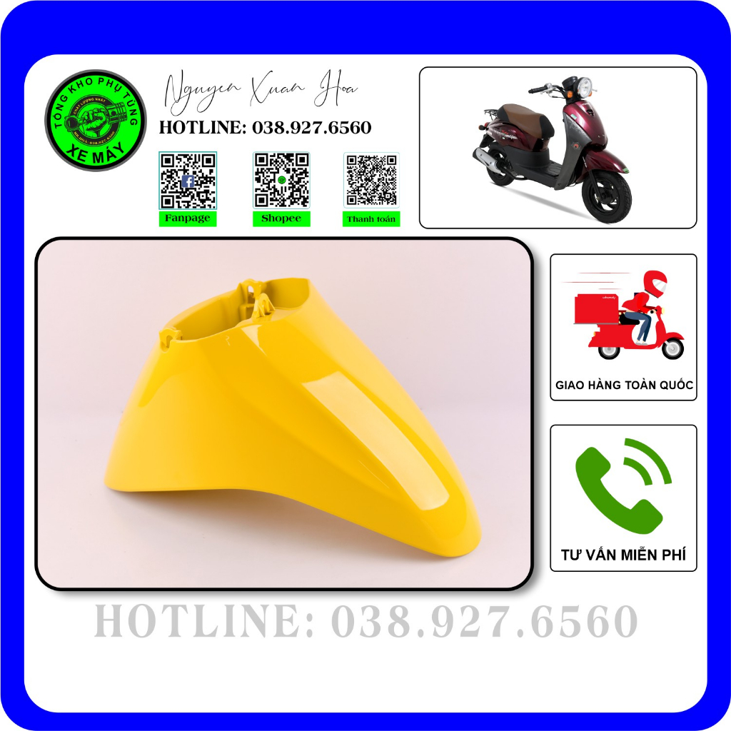 Chắn bùn trước/ Dè trước Today 50cc/ Today 2018/ Today Liên doanh/ Today Tàu (Nhựa ABS sơn cao cấp)