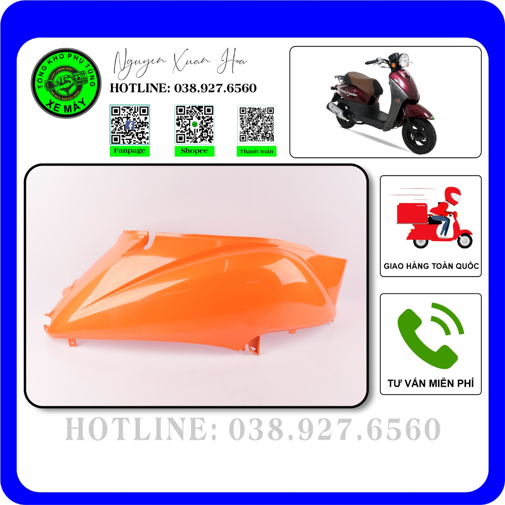 Ốp sườn phải/ Ốp hông phải Today 50cc/ Today 2018/ Today liên doanh/ Today Tàu (Nhựa ABS sơn cao cấp, hàng nhập khẩu)