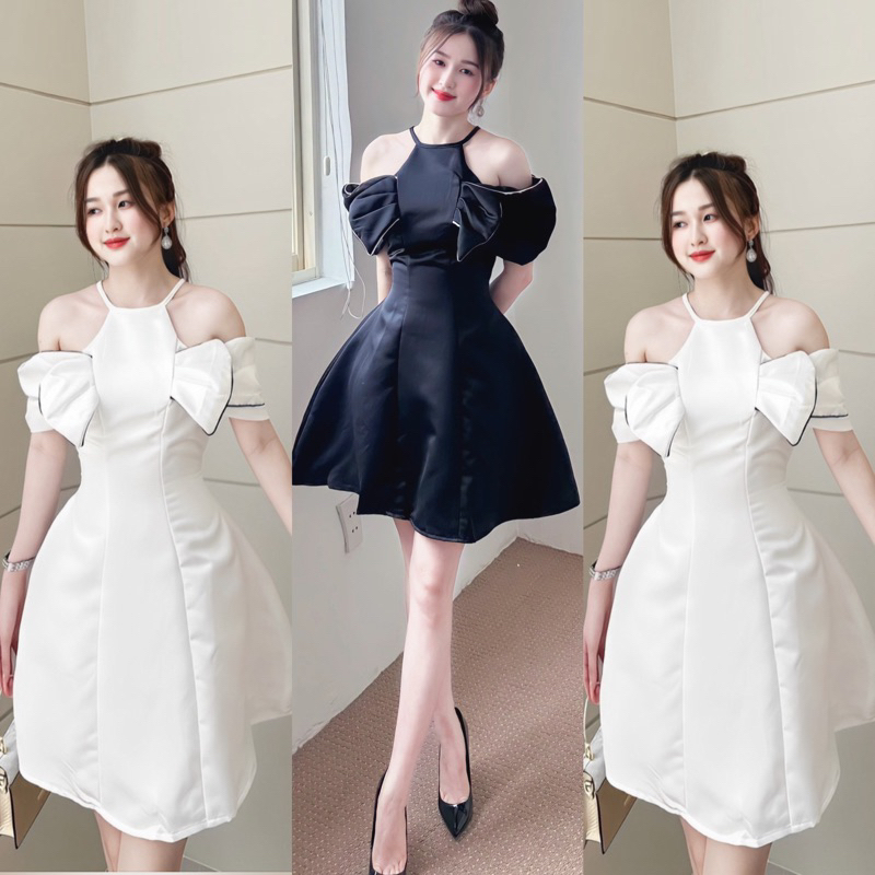 Đầm Dự Tiệc Rớt Vai Dáng Xoè Bồng Sang Chanh Tuongvy - TV01