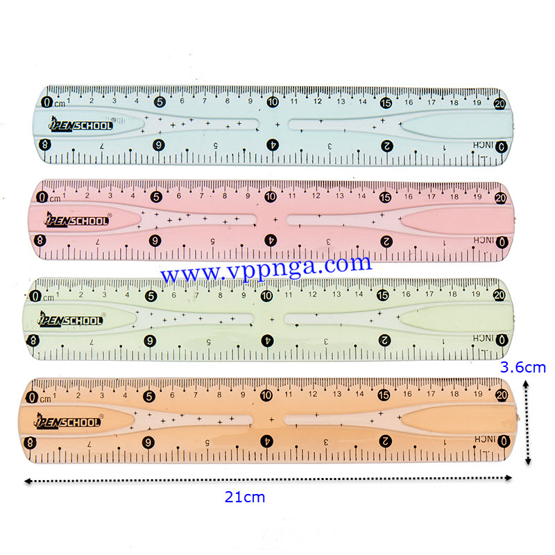 Thước kẻ học sinh, văn phòng, dài 20cm, nhựa dẻo BC-0020