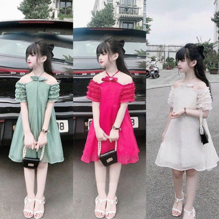 Siêu rẻ - quần áo trẻ em - đầm bé gái tay bèo nhí kiêu sa cho bé đi tiệc siêu xinh