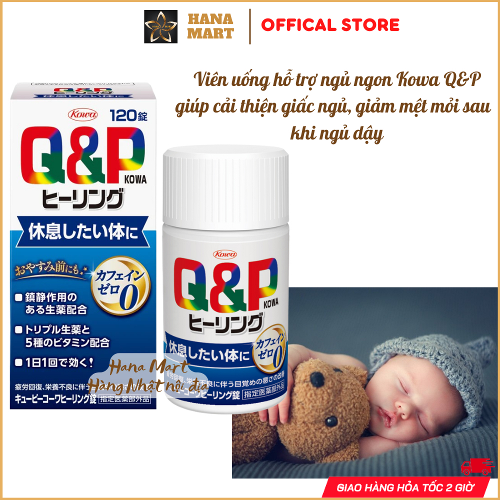 Viên uống hỗ trợ ngủ ngon Kowa Q&P nội địa Nhật Bản giúp cải thiện giấc ngủ, giảm mệt mỏi sau khi ngủ dậy