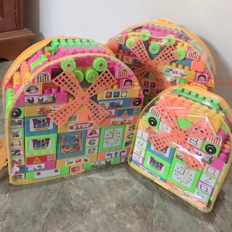 Bộ balo xếp hình cối xay gió phát triển trí tuệ cho bé