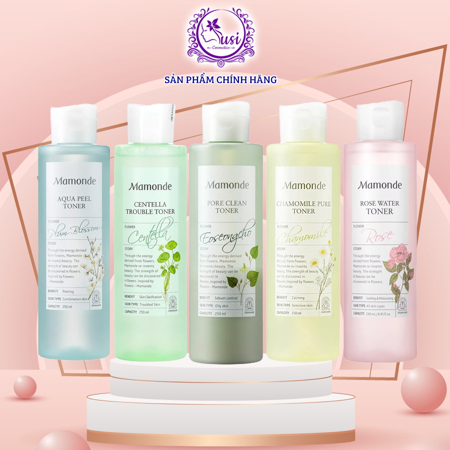 Nước hoa hồng Mamonde Pore Clean Toner Diếp Cá Bùn Non 250ml Dành Cho Da Mụn Nhạy Cảm