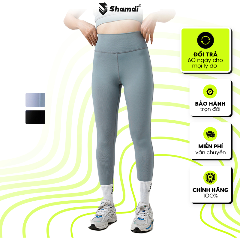 Quần Legging Nữ Dài SHAMDI Soft Cạp Cao, Siêu Co Giãn, Tôn Dáng, Chuyên Dùng Tập Gym, Yoga, Các Thể Thao - SD1157