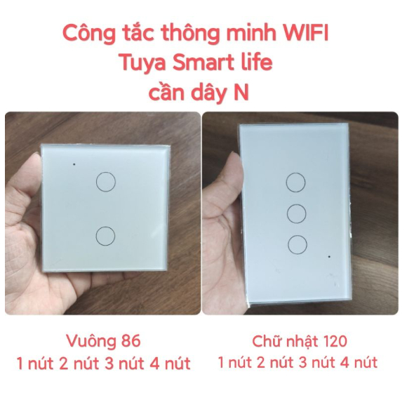 Công tắc thông minh Wifi Tuya Smart life - 1-2-3-4 Nút Điều Khiển Qua App