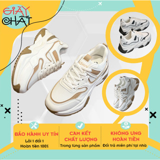 Giày độn đế cao nữ hàng đẹp, Giày  thể thao nữ nâng đế cao 5cm chất da thoáng chân phong cách cá tính đẹp