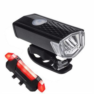 Bộ đèn pha led sạc usb gắn phía trước và sau lưng dành cho xe đạp