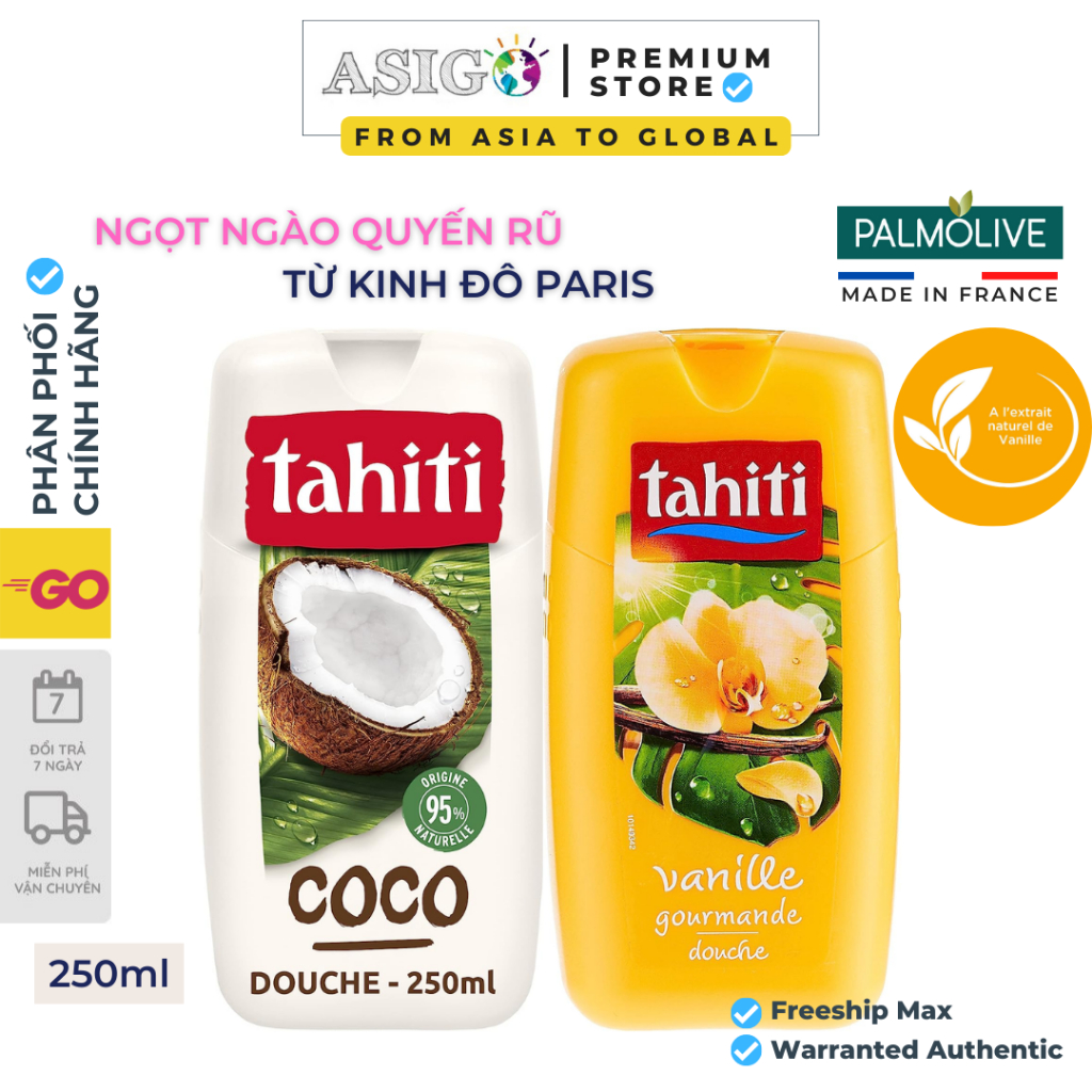 Sữa tắm Tahiti hương vanille 250ml của Pháp