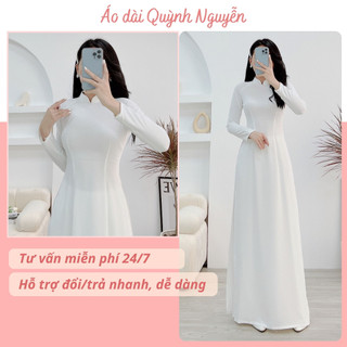 Áo dài trắng, áo dải trơn học sinh áo dài trắng trơn truyền thống MÃ T16