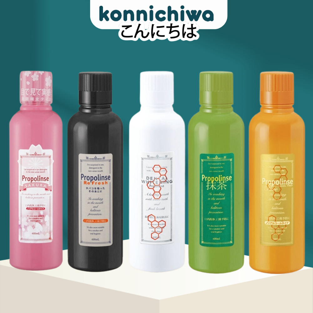 Nước súc miệng Propolinse hỗ trợ làm sạch, ngừa mảng bám, ngăn hôi miệng Nhật Bản 600ml - Konnichiwa