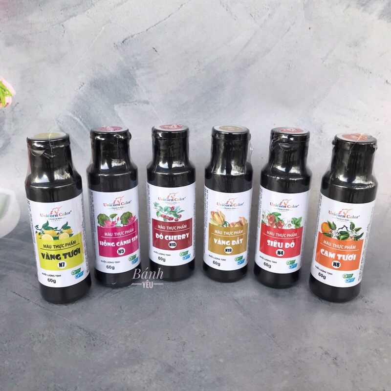Màu thực phẩm unicorn - màu sirro nước dùng làm rau câu 60g