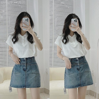 Chân váy jean ngắn basic