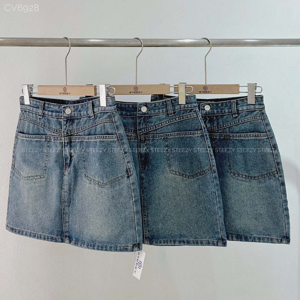 Chân váy jean ngắn basic