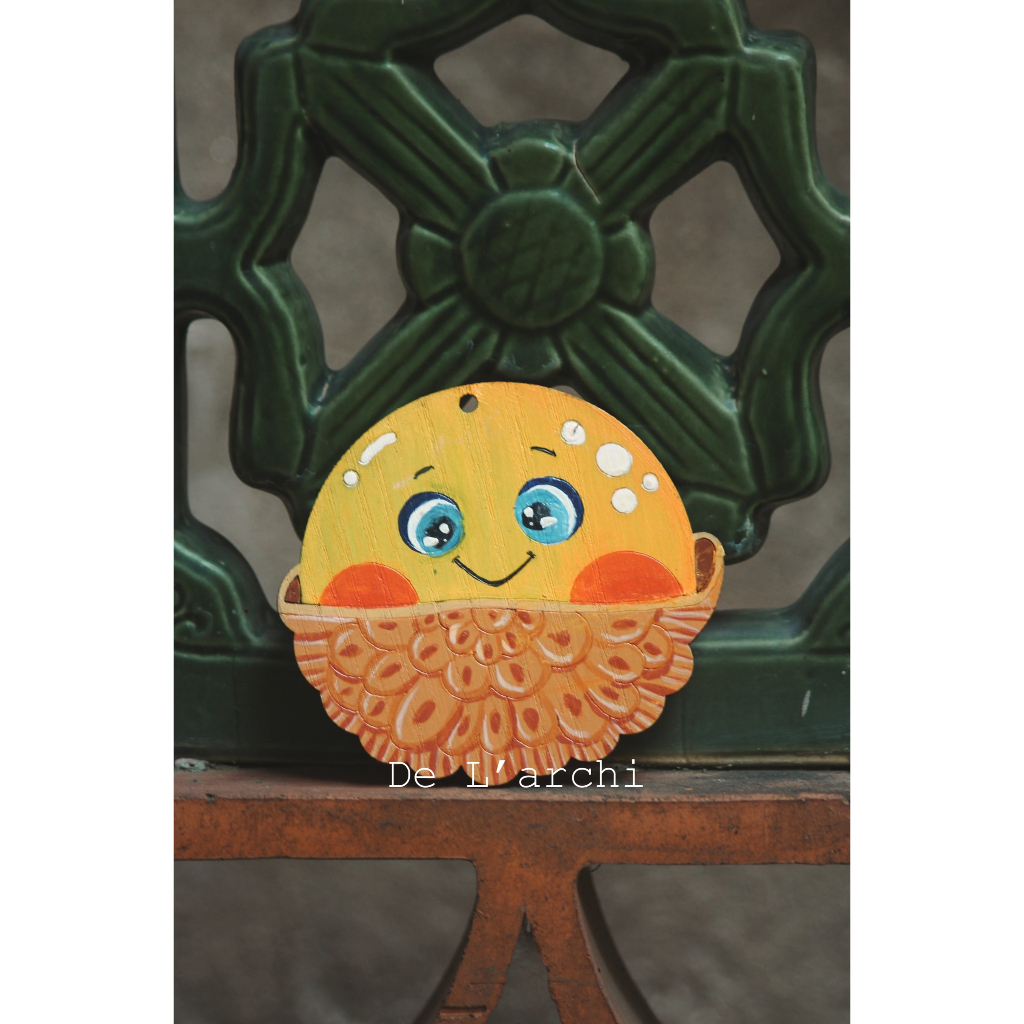 Đèn lồng gỗ, đèn lồng trung thu, đèn hình chiếc bánh 89k tặng kèm màu