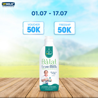 Sữa Tươi Thanh Trùng VPMilk Đà Lạt True Milk - Ít Đường 950ml