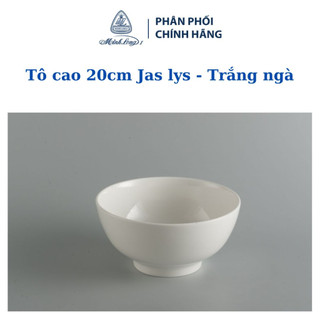 Tô cao Minh Long 20 cm Jasmine Lys Trắng Ngà - Gốm sứ cao cấp Minh Long I