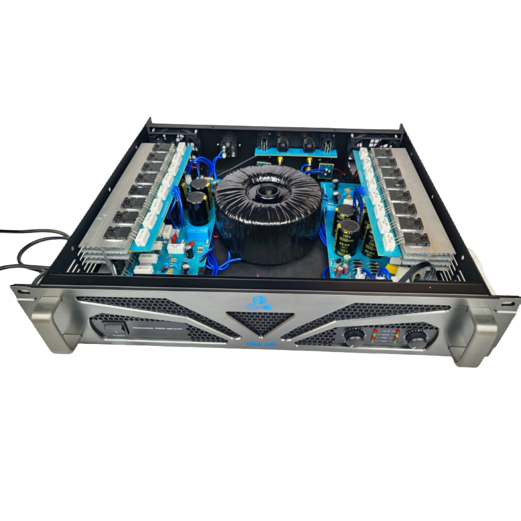 ĐẨY CM.A800 - 32 SÒ TO - 2 KÊNH - CÔNG SUẤT 2100W - KÈM 2 DÂY CANON