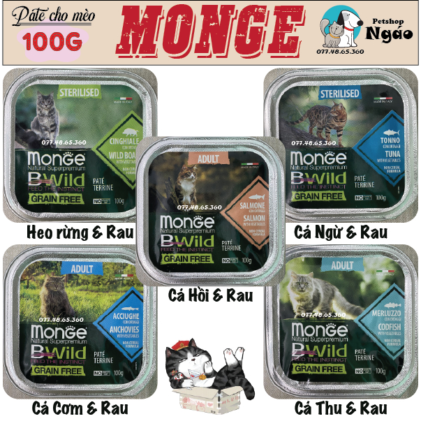 Pate cho mèo Monge 100g - pate Ý - pate cao cấp giành cho Mèo __