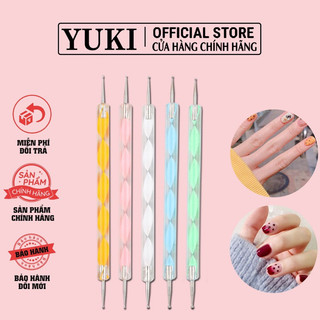  Set 5 bút chấm bi - set 5 cọ chấm bi đủ size - bút chấm bi vẽ nail hai đầu - dụng cụ chuyên dụng nail 