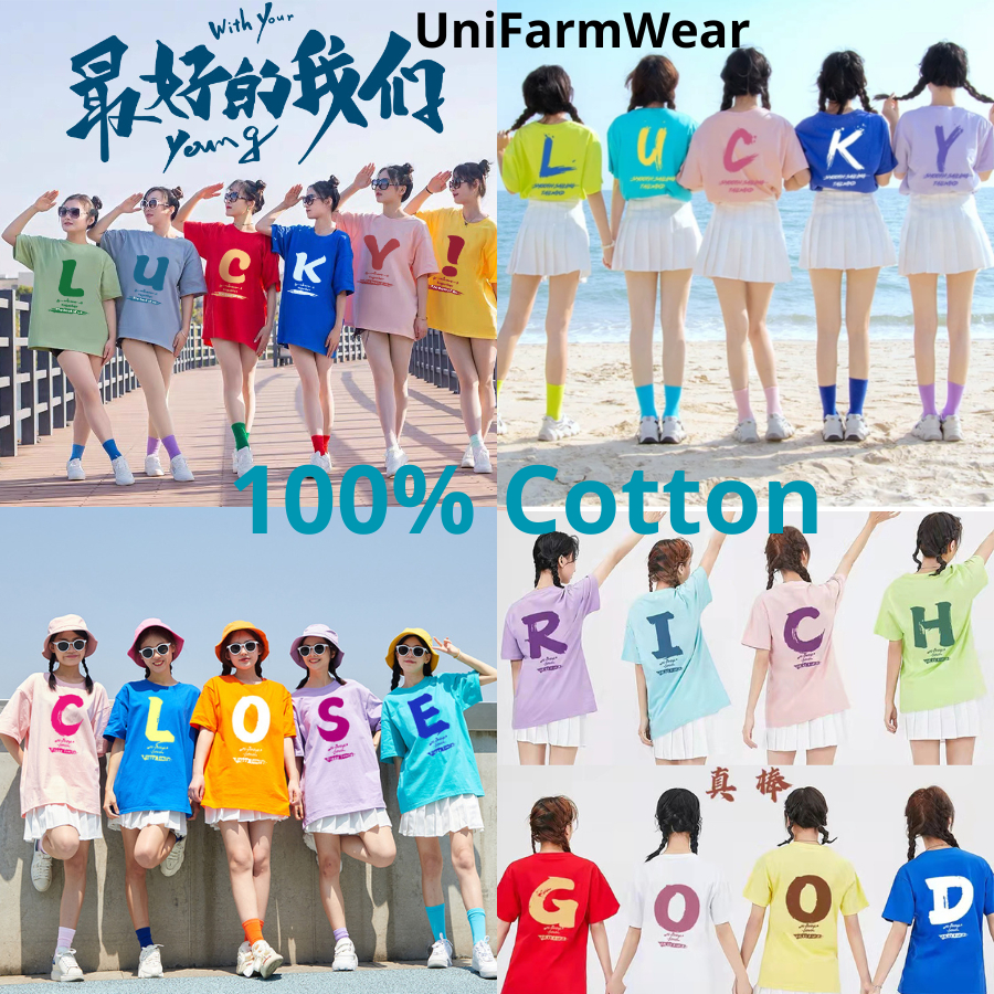 Áo thun trơn nhiều màu , in chữ team , áo đi biển, đồng phục đi biển,team building, Unifamwea, Chất Liệu 100% Cotton