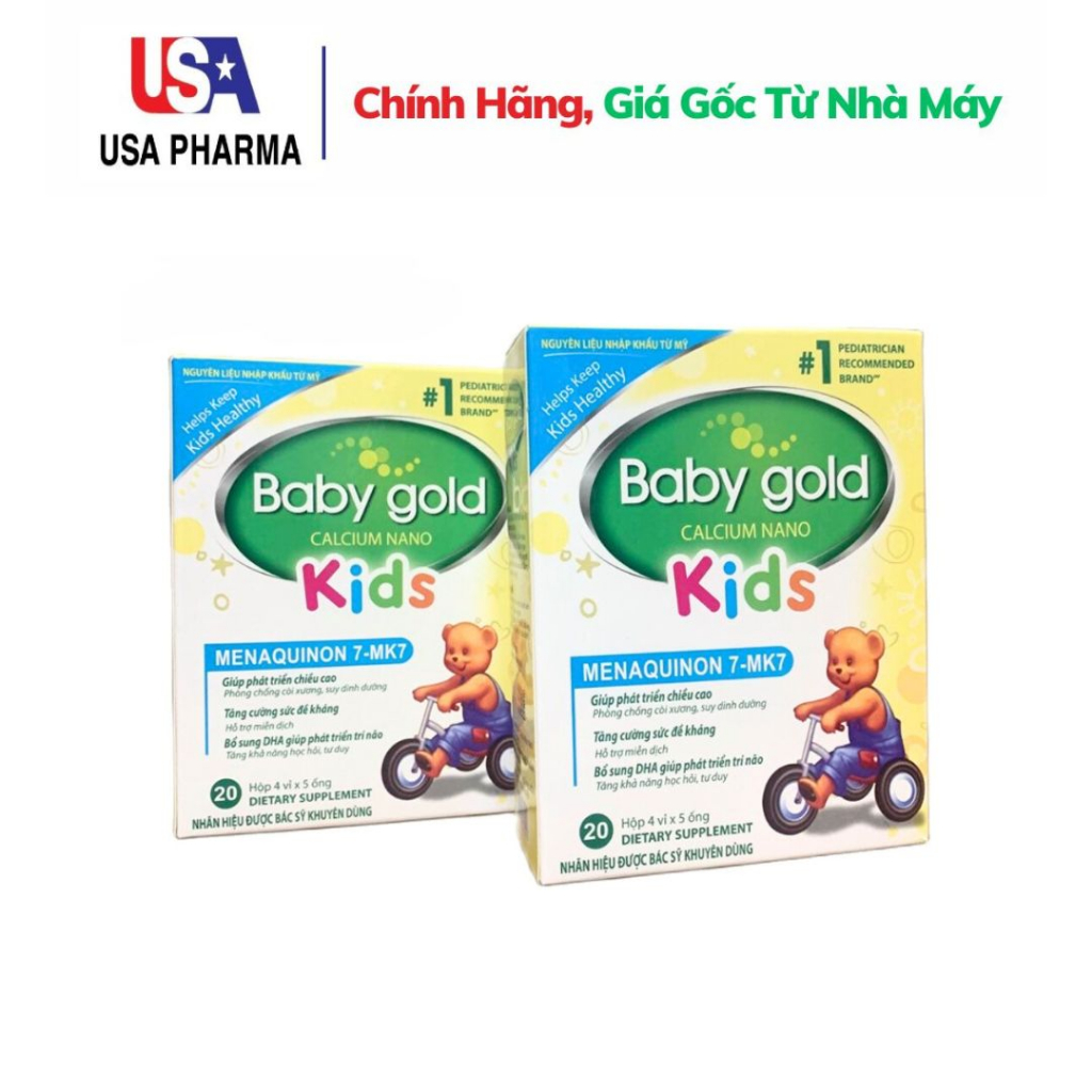 Baby Gold Kids Calcium Nano bổ sung canxi nano, DHA giúp tăng cường sức đề kháng, phát triển chiều cao và trí não