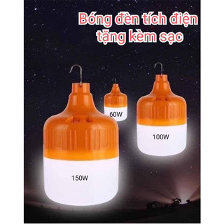 Bóng đèn 60W có móc treo tích điện 4 - 8h cổng sạc usb - Bảo hành 6  tháng