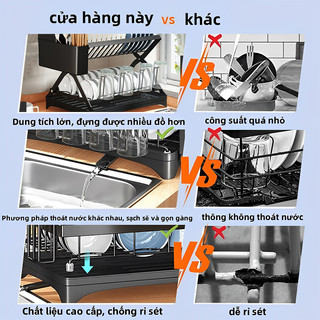 Kệ để gấp phải giá bếp, bộ món ăn
