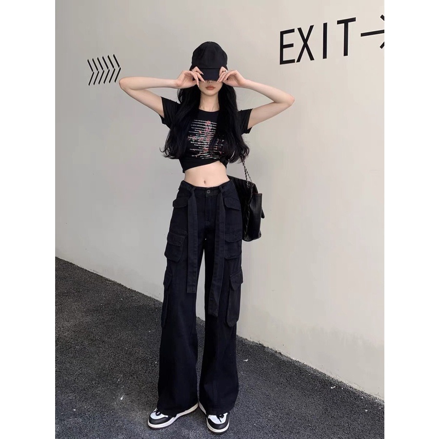 Quần kaki túi hộp Hiphop ống rộng xuông dài cargo pants trơn thời trang nam nữ Wearzone