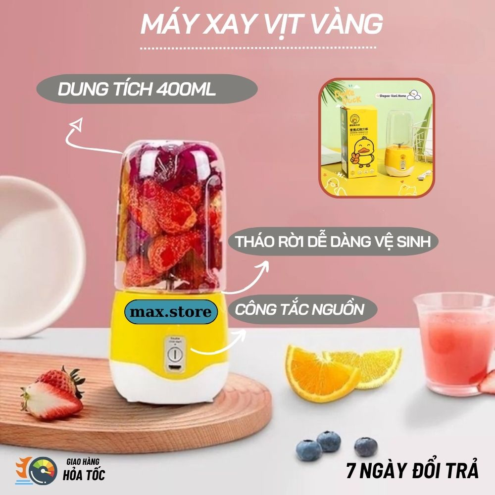 Máy Xay Sinh Tố Cầm Tay Vịt Vàng G- DUCK - Máy Xay Hoa Quả Mini dung tích 400ml