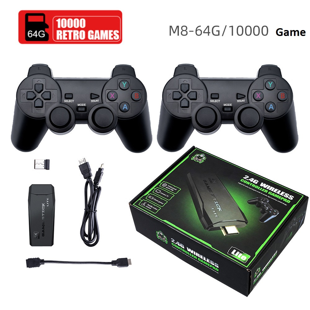 Game Stick 4k V2 Pro 2023, 64GB-10.000 trò + 50 game mới tải thêm, máy chơi game cầm tay không dây