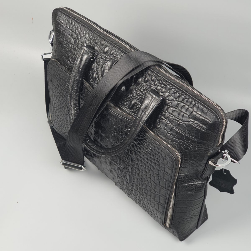 [Da thật] Túi công sở nam da bò thật vân cá sấu CD301 (Đen) - 100% da bò thật, BH 3 năm | BigBuy360 - bigbuy360.vn