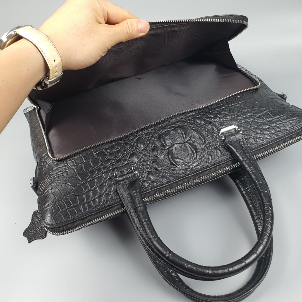 [Da thật] Túi công sở nam da bò thật vân cá sấu CD301 (Đen) - 100% da bò thật, BH 3 năm | BigBuy360 - bigbuy360.vn