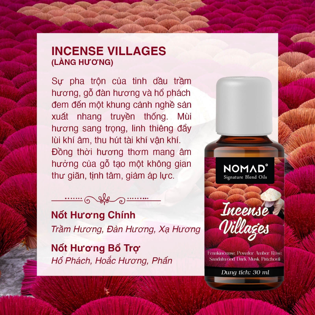 Tinh Dầu Thơm Hương Nhang Trầm Hương Nomad Signature Blend Oils - Incense Villages