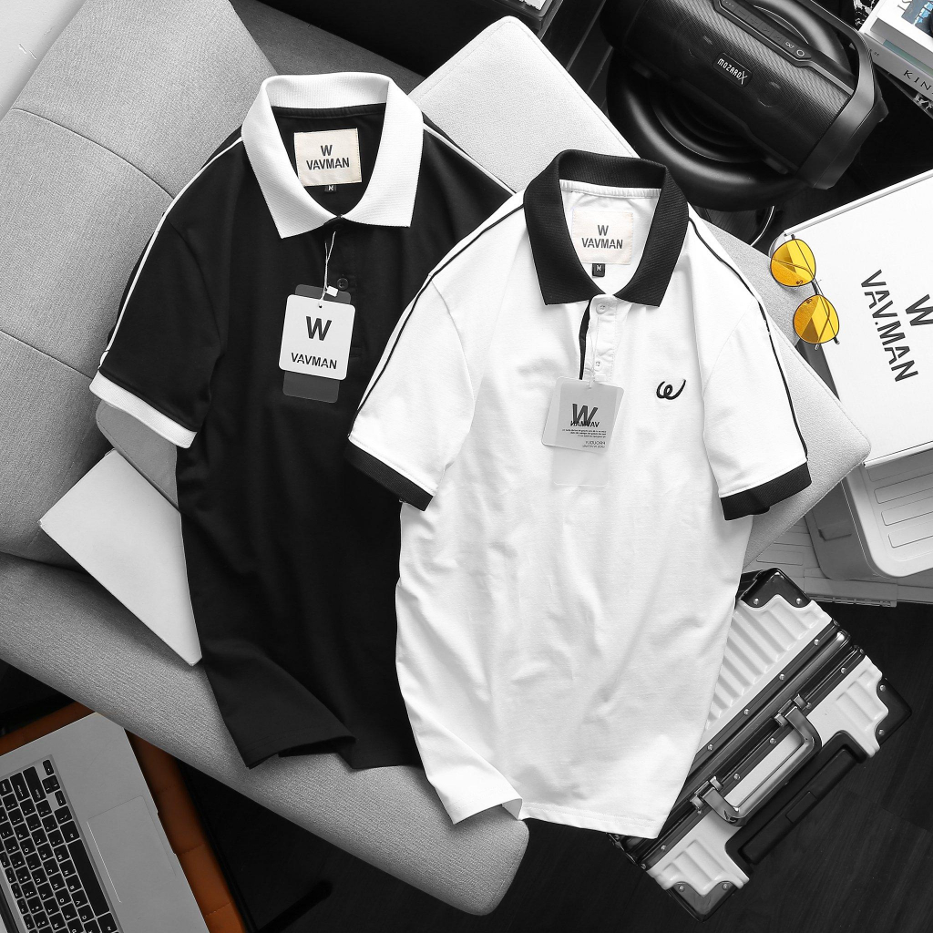 Áo Thun Nam VAVMAN POLO Trơn Vải Cotton Cao Cấp Ngắn Tay Cực Sang Trọng - .W.VAVMAN